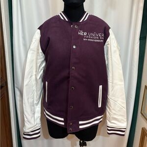 Her universe 10th anniversary fashion show bomber jacket.